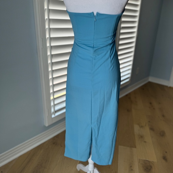 Strapless Light Blue Fitted Bodice Dress Size M NWOT - Picture 6 of 12